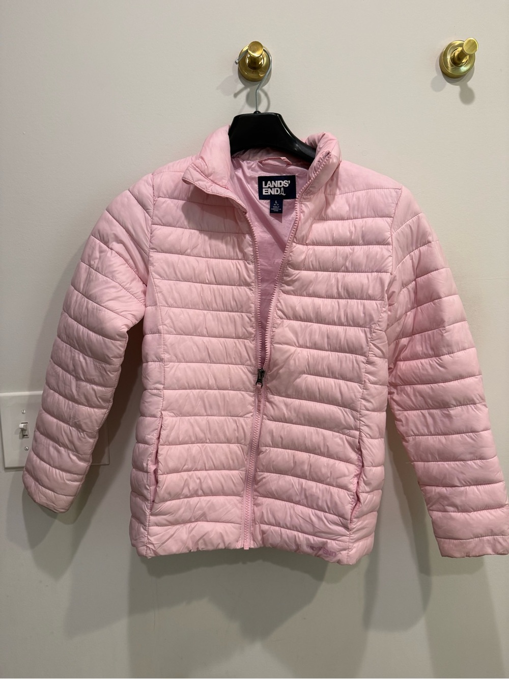 Lands' End Girls' Pale Pink Quilted Packable Puffer Jacket
